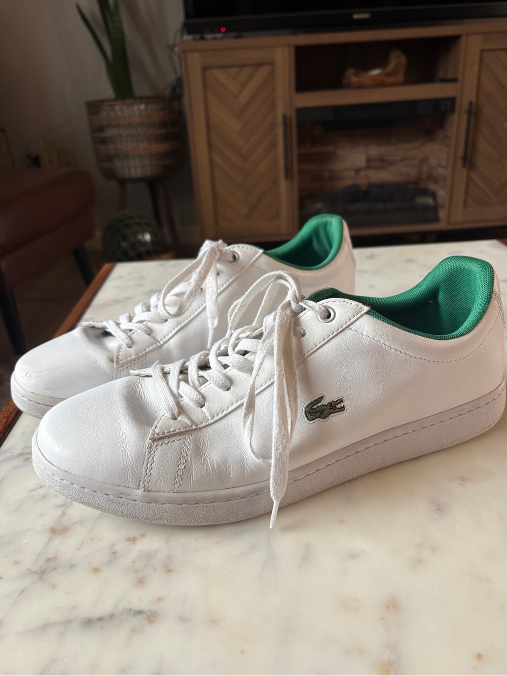 Lacoste White Leather Sneakers
